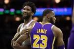 势均力敌！ESPN明日胜率预测：客场作战的湖人51.2% 76人48.8%